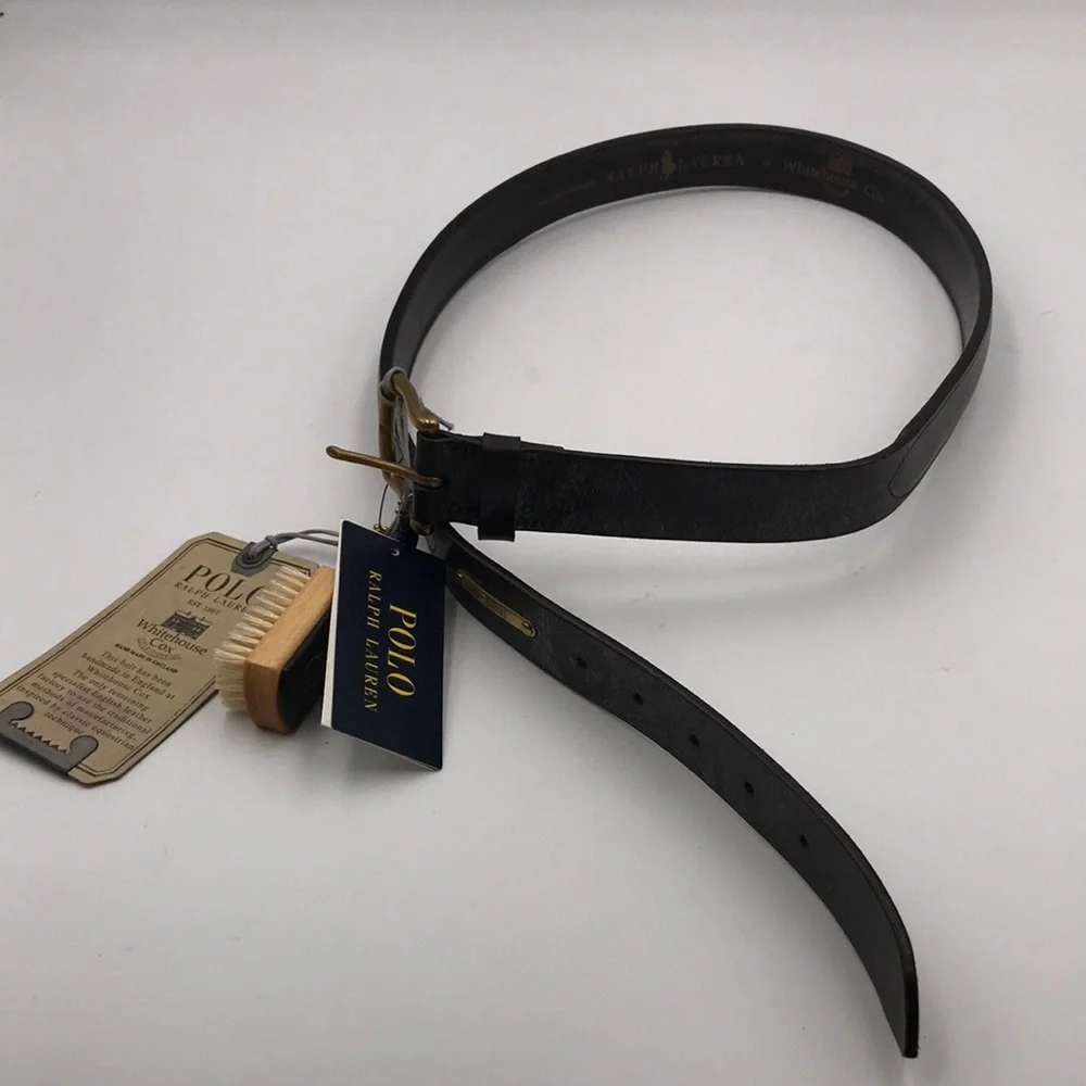 Polo Ralph Lauren Whitehouse Cox Teak Brown Men Leather Belt